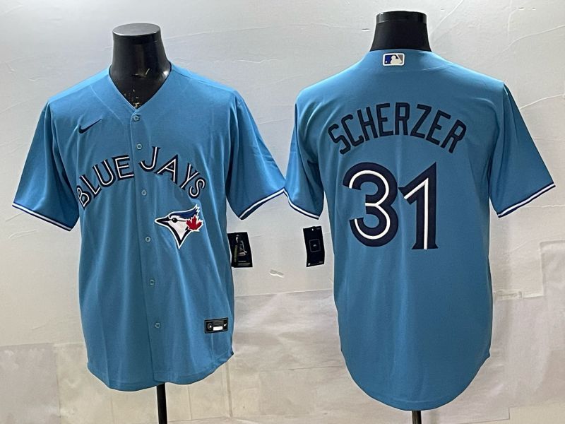 Men 2025 Toronto Blue Jays #31 Scherzer Light blue Game Nike MLB Jersey style 04->toronto blue jays->MLB Jersey